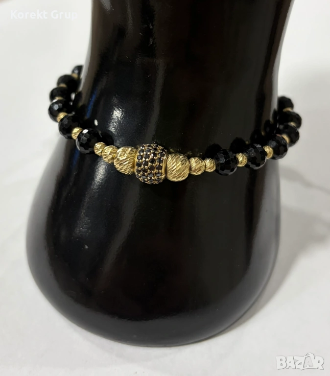 Златна гривна с маниста  , снимка 1