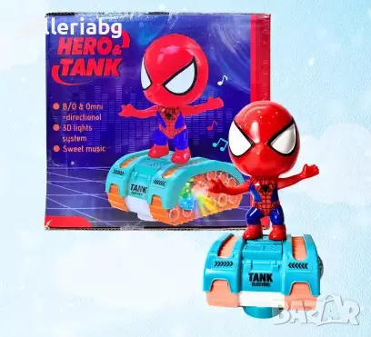 Музикална играчка със светлини – Спайдърмен на танк (SpiderMan), снимка 1