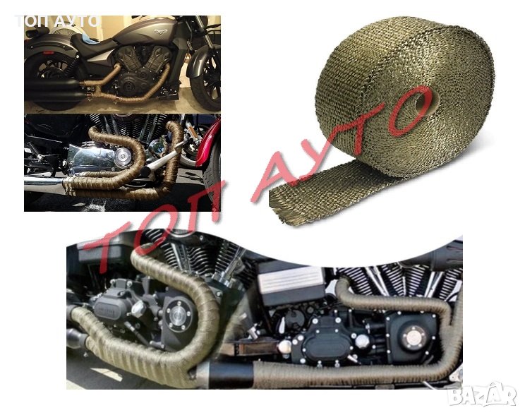 Термоизолационна Лента За Гърне Ауспух Колектори Огнеупорна 10м х 5см х 3мм, снимка 1