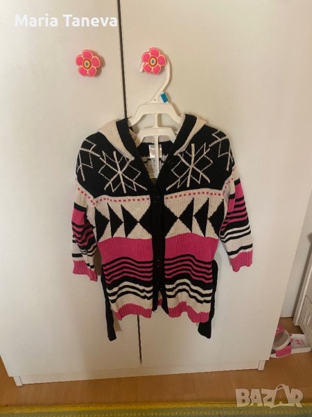 Плетена жилетка с качулка, снимка 1