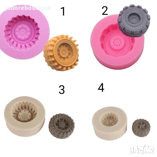 Силиконов молд Автомобилна гума - 4 вида, снимка 1