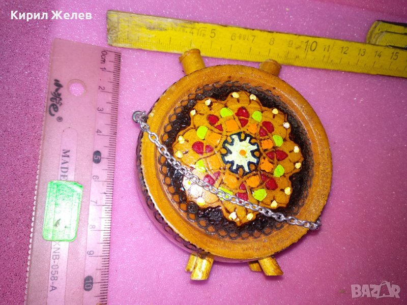 СТАРА ПИРОГРАФИРАНА ДЪРВЕНА БЪКЛИЦА За ТЕМАТИЧНА ЕТНО ДЕКОРАЦИЯ КОЛЕКЦИЯ 37630, снимка 1