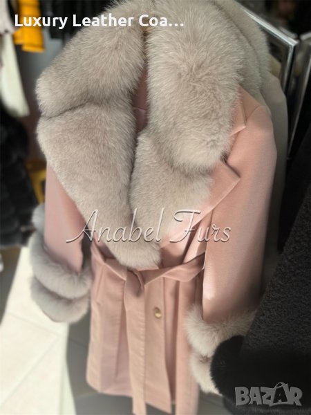 Дамски палта от кашмир, алпака и естествен косъм от лисица, снимка 1