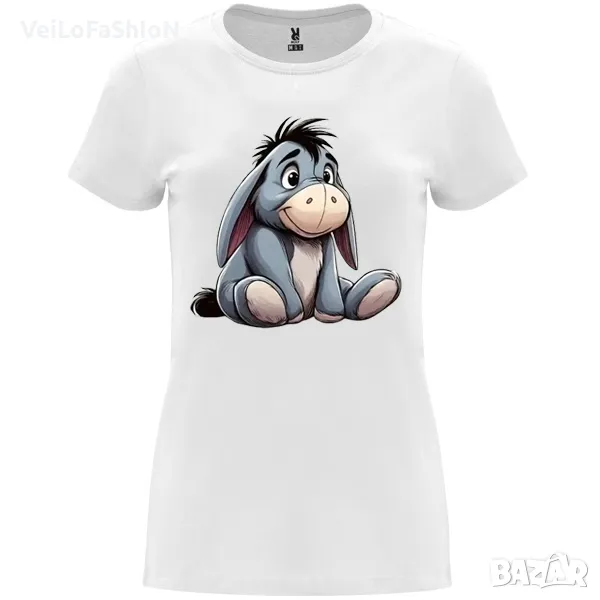 Нова дамска тениска с Йори - Магаренцето от Мечо Пух в бял цвят, снимка 1