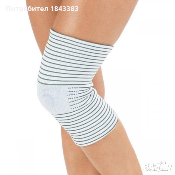 Превръзка на коляното с медни влакна - бяла, снимка 1