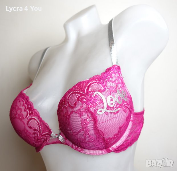 MisterLady.com 75C уникален цикламен сутиен с бляскави презрамки, снимка 1