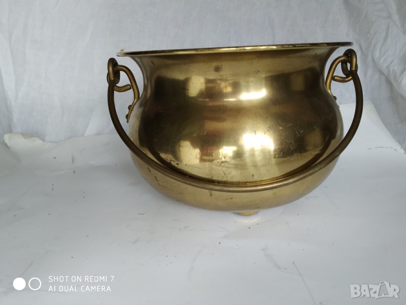 месингова кашпа,саксия, снимка 1