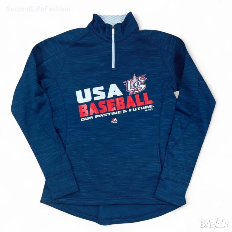 Дамска спортна блуза Majestic с 1/4 цип тъмносиньо размер S, снимка 1