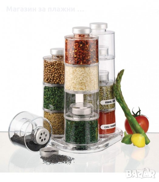 КОМПЛЕКТ 6 БУРКАНЧЕТА ЗА ПОДПРАВКИ SPICE TOWER - код 2187, снимка 1