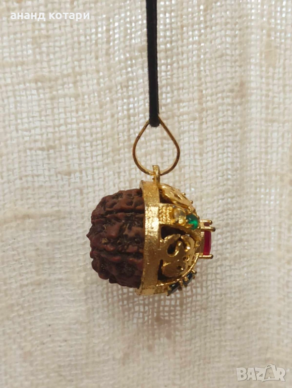 Рудракша медальони с Навгара, ОМ и Ганеша символи 108-112, снимка 1