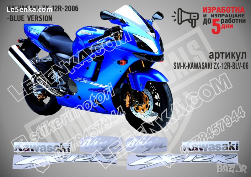 KAWASAKI ZX-12R BLUE VERSION 2006 SM-K-KAWASAKI ZX-12R-BLV-06, снимка 1