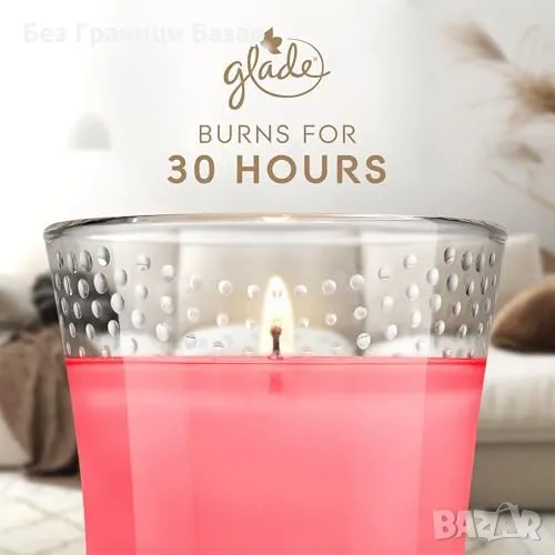 Нови Ароматни свещи Glade с етерични масла, комплект 6 броя до 30 часа горене, снимка 1
