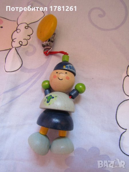 Дървено човече с клипса, снимка 1