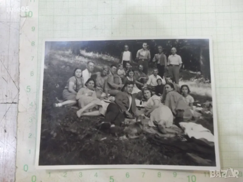Снимка стара на българи на пикник в Америка, снимка 1