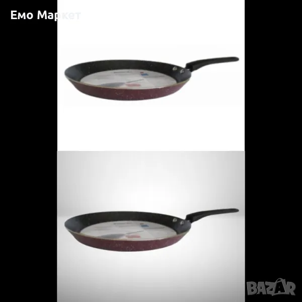 Тиган за палачинки Rosberg R51322G24, 24см., Мраморно покр., Индукция, Бордо меланж, снимка 1