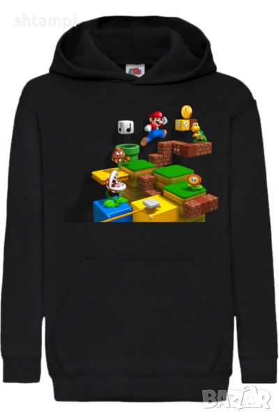 Детски Суитчър/Суитшърт Super Mario Game Scene,Super Mario,Игра,Подарък,Изненада,Забавление,Рожден Д, снимка 1