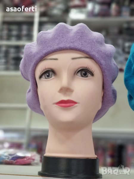 Светло лилава шапка барета , снимка 1