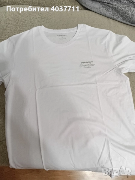  Нова Мъжка тениска Jack& Jones с къс ръкав бяла, снимка 1