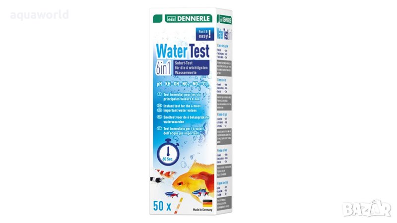 "ПРОМОЦИЯ" Dennerle Aquatics ­water test 6 in 1 50 pcs, снимка 1