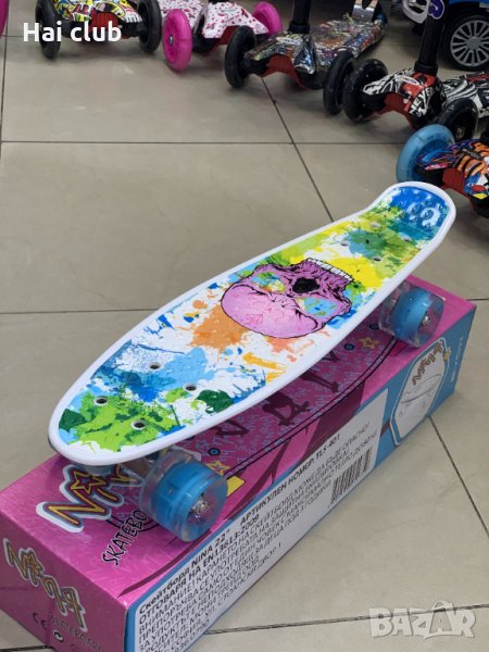 Пениборд с принт/скейтборд/penny board/skateboard/Пениборд светещ, снимка 1
