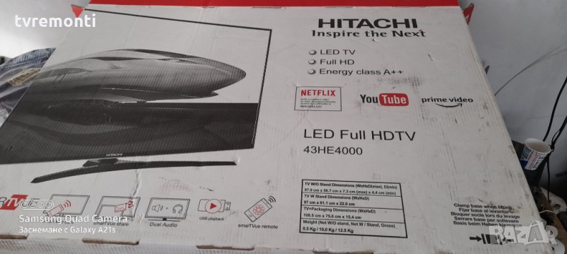 TV led Hitachi 43 SMART с hi-fi, снимка 1