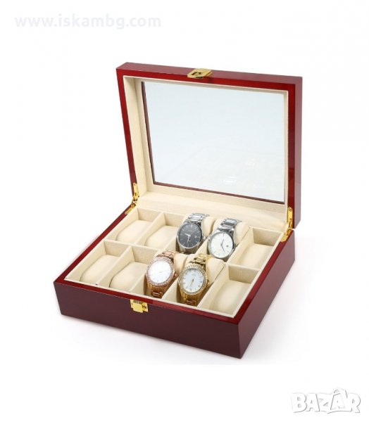 ЛУКСОЗНА ДЪРВЕНА КУТИЯ ЗА ЧАСОВНИЦИ ЗА 10 БР. - код 2171, снимка 1
