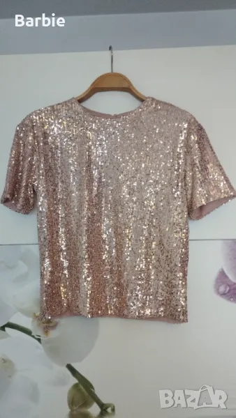 Дамска тениска с пайети H&M, снимка 1