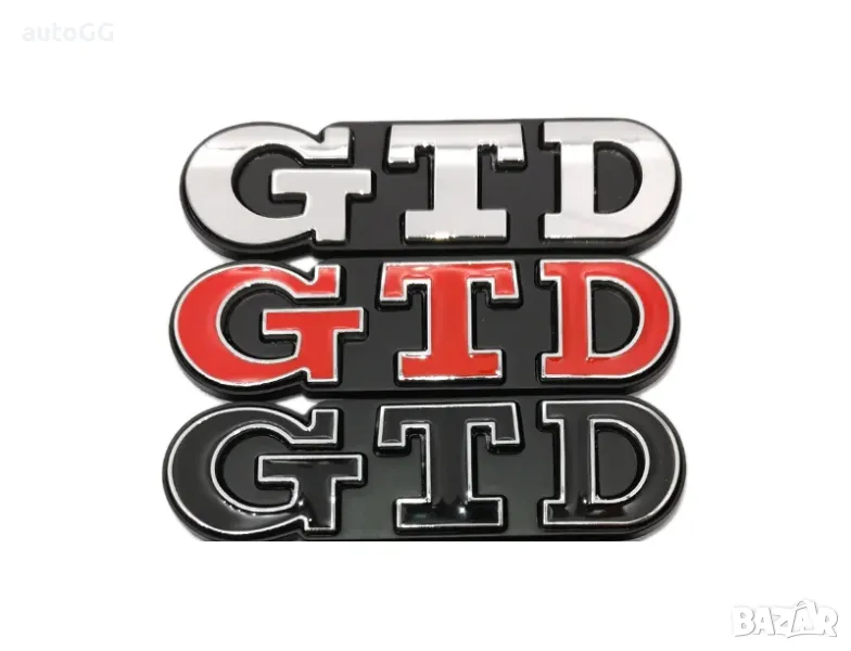Надпис/Емблема GTD три цвята предна решетка, снимка 1