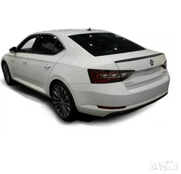 Лип спойлер заден черен пиано лак подходящ за Skoda Superb B8, 3V sedan (2015-2024), снимка 1