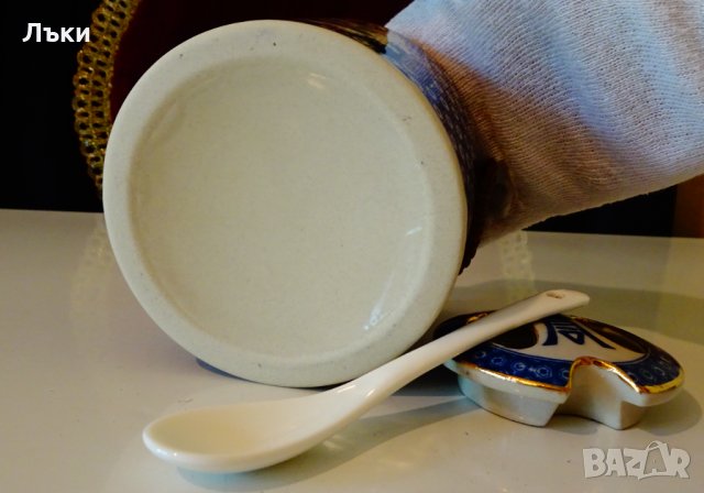 Захарница китайски порцелан,кобалт,злато. , снимка 6 - Антикварни и старинни предмети - 34563129