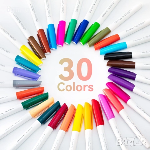 Ohuhu Oahu Art Markers Alcohol Marker Set-перманентни маркери,комплект 30 цвята, снимка 2 - Ученически пособия, канцеларски материали - 52146474