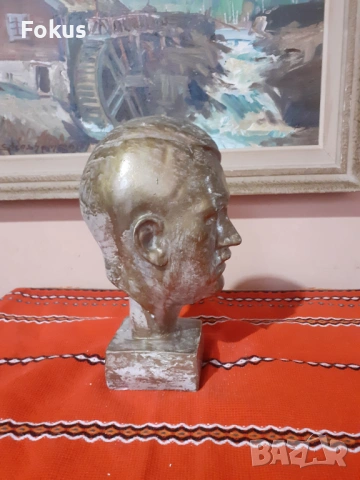 Страхотен бюст на Хитлер от лят бетон с цвят бронз, снимка 5 - Антикварни и старинни предмети - 53268550