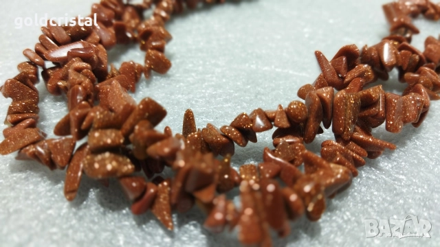 Стар накит гердан пясъчен авантюрин, снимка 2 - Антикварни и старинни предмети - 52796062