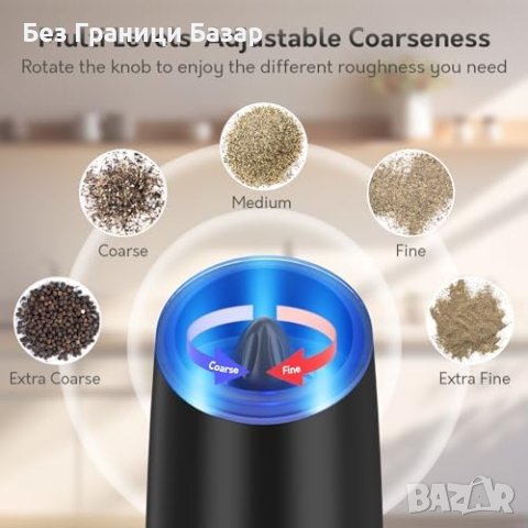 Нов Стилен Комплект Автоматични Мелници за Сол и Пипер със Стойка, снимка 5 - Други - 44583214