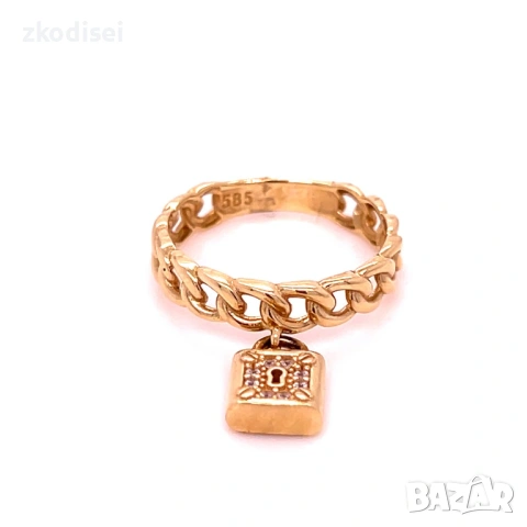 Златен дамски пръстен 2,82гр. размер:53 14кр. проба:585 модел:22802-1