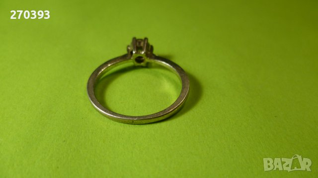 Сребърен пръстен с бял фасетиран кристал - изчистен модел, снимка 4 - Пръстени - 38732548