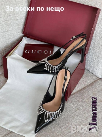 Gucci Дамски Обувки На Ток С Кристали Гучи От 36 До 42 Номер - Налични Различни Цветове Код SK718, снимка 4 - Дамски обувки на ток - 53146494