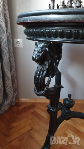 Стара викторианска мраморна маса за шах 19век, снимка 2 - Антикварни и старинни предмети - 42758936
