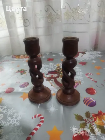 Свещници дърворезба, снимка 6 - Декорация за дома - 48154590