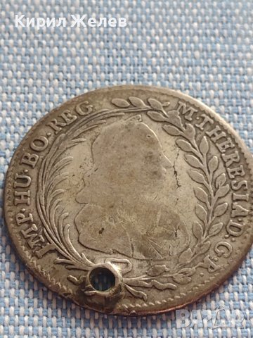 Сребърна монета 20 кройцера 1768г. Мария Терезия Виена Австрия 14942