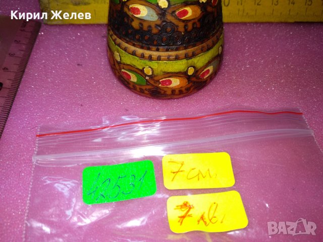 СТАРА ПИРОГРАФИРАНА РЪЧНО РИСУВАНА ЕТНО СТИЛ ДЪРВЕНА СОЛНИЧКА 42531, снимка 9 - Декорация за дома - 44301618