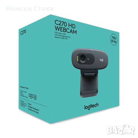 Уеб камера с микрофон LOGITECH C270, 720P, USB2.0, снимка 2 - Камери - 42105555