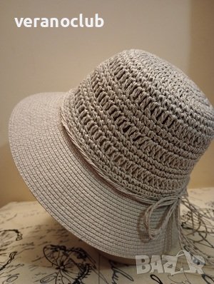 Сива дамска лятна капела, снимка 2 - Шапки - 37792246