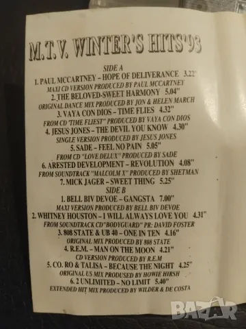 MTV winter's hits '93 - аудио касета музика, снимка 2 - Аудио касети - 49323637