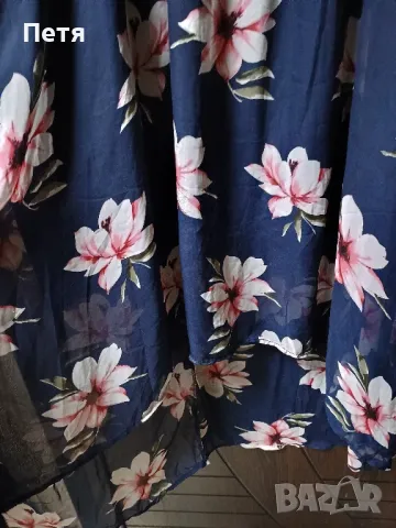 тъмно синя рокля на цветя , снимка 3 - Рокли - 48041034