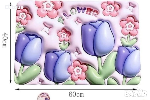 Бързо съхнеща триизмерна постелка за баня в различни разцветки 60х40см, снимка 5 - Други стоки за дома - 52901640