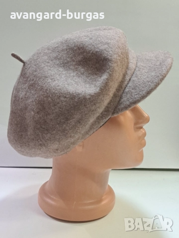 Дамска шапка,вълнен лукс -221 Касторен гонен плат, снимка 3 - Шапки - 52213507