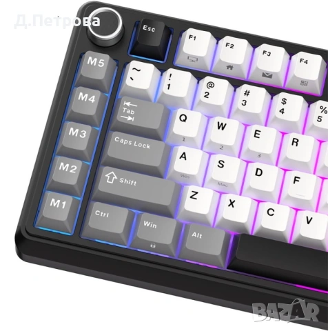 Безжична геймърска клавиатура Royal Kludge L75 – RGB, hot swap, снимка 6 - Клавиатури и мишки - 54243272