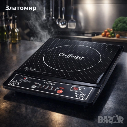 Индукционен котлон Cheffinger - 2000W, с дигитален дисплей, таймер и защита от прегряване, снимка 2 - Котлони - 53108632