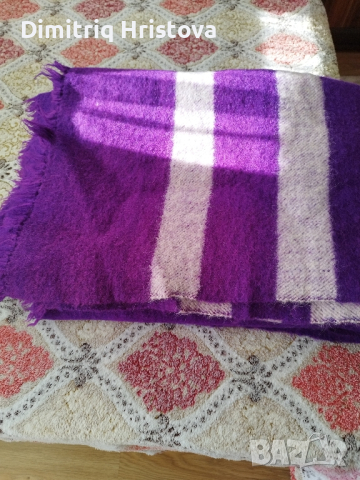 Топло , ръчно тъкано вълнено одеало, снимка 7 - Декорация за дома - 44779260